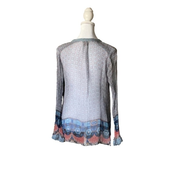 Lucky Brand Medallion Print Sheer Blouse - Picture 7 of 14